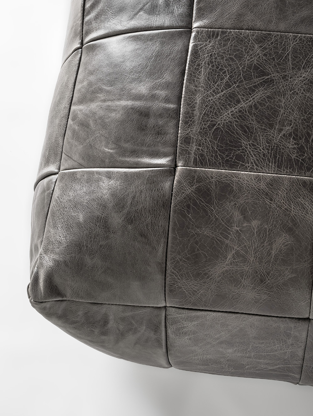 PUFF DE CUERO HOUSTON GRIS image number null