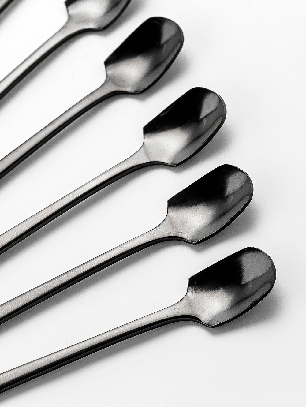 SET X 6 CUCHARAS DE ACERO NEGRO DISE&Ntilde;O PALA 17CM image number null