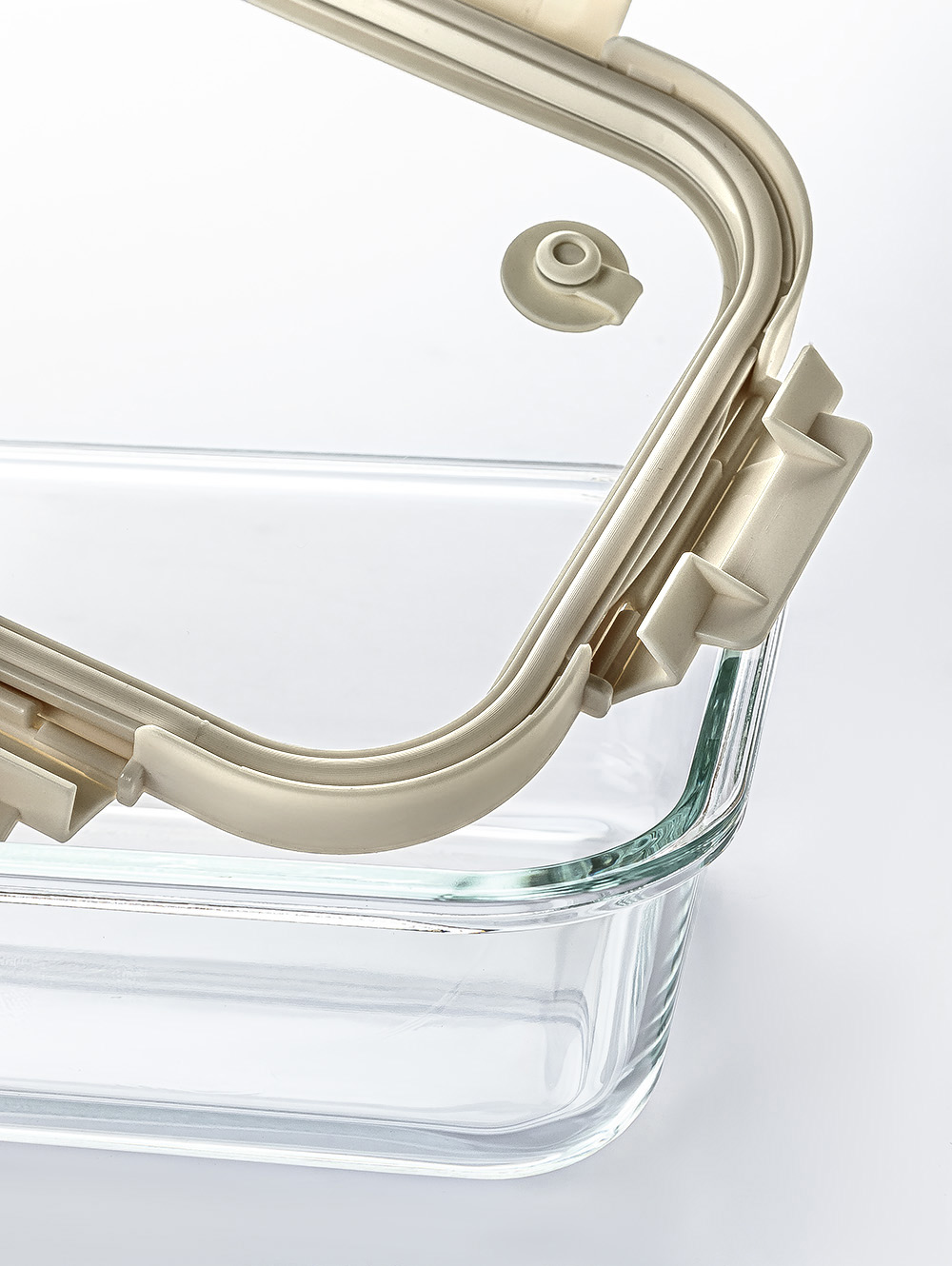 CONTENEDOR RECTANGULAR GLASS OFF WHITE 24 CM image number null