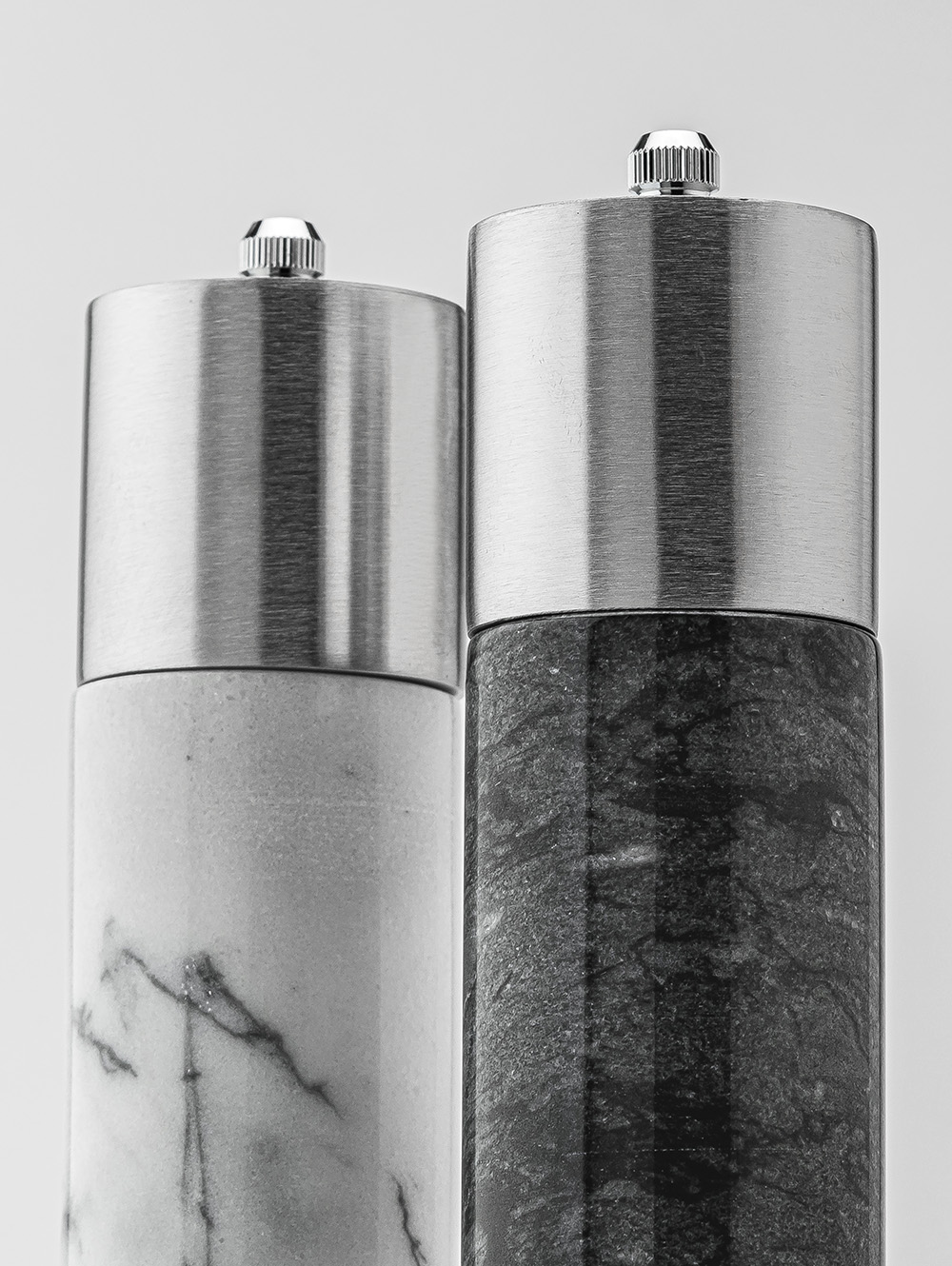salero y pimentero marmol-MOLINILLO SALERO Y PIMENTERO ARLO MARBLE WHITE & BLACK-BAI-3.jpg image number null