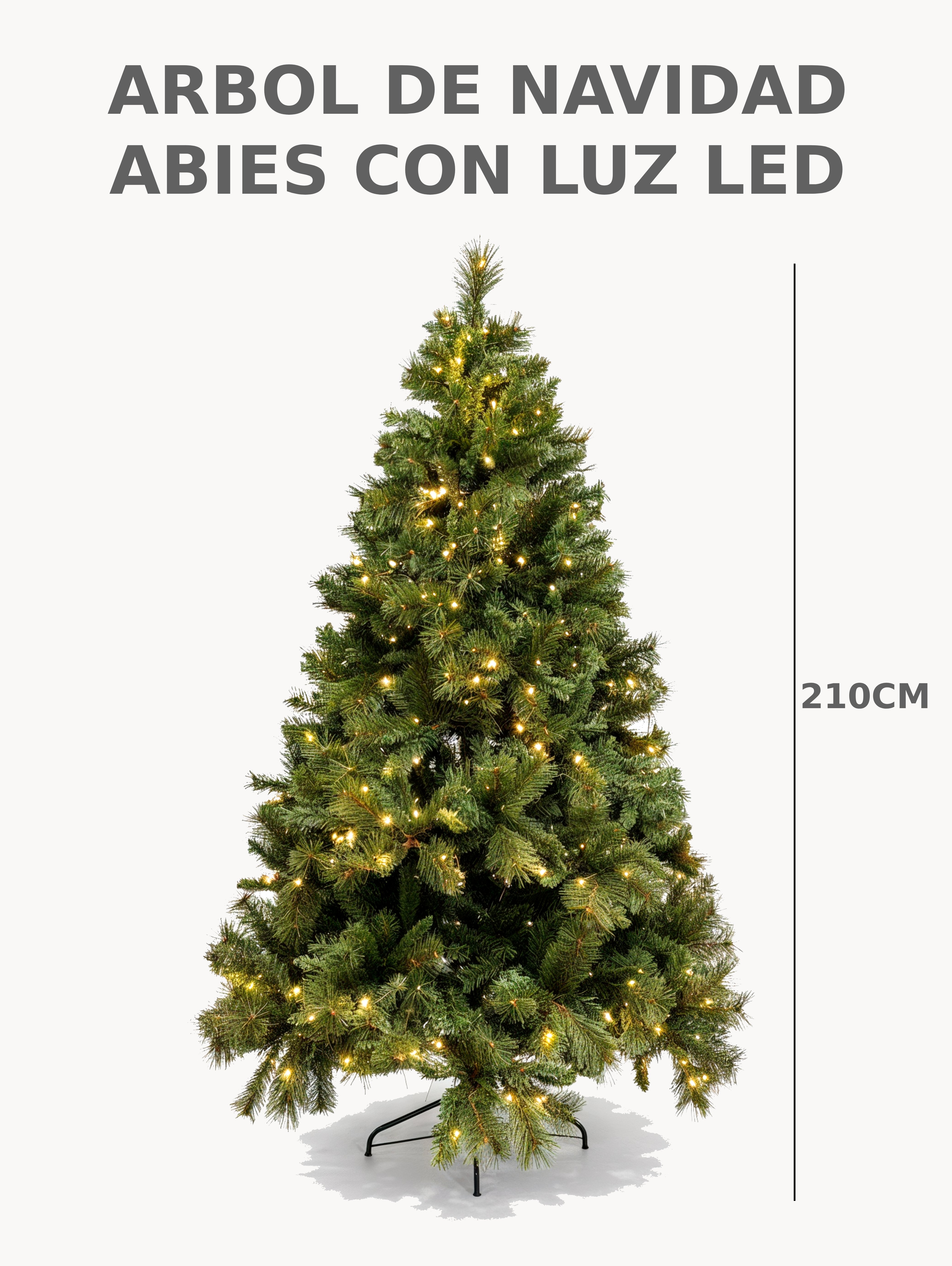 ARBOL DE NAVIDAD ABIES CON LUZ LED 210 CM image number null