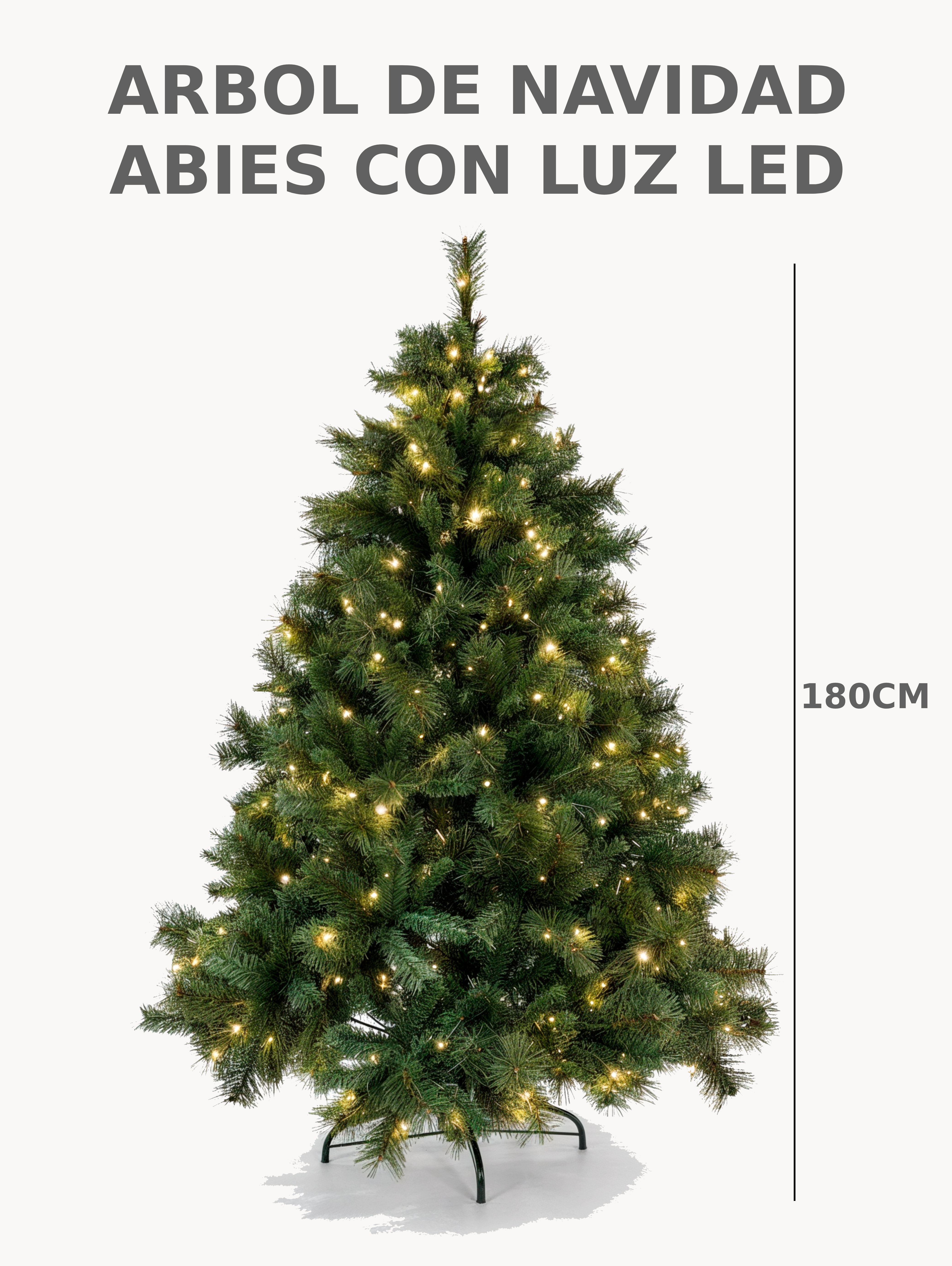 ARBOL DE NAVIDAD ABIES CON LUZ LED 180 CM image number null