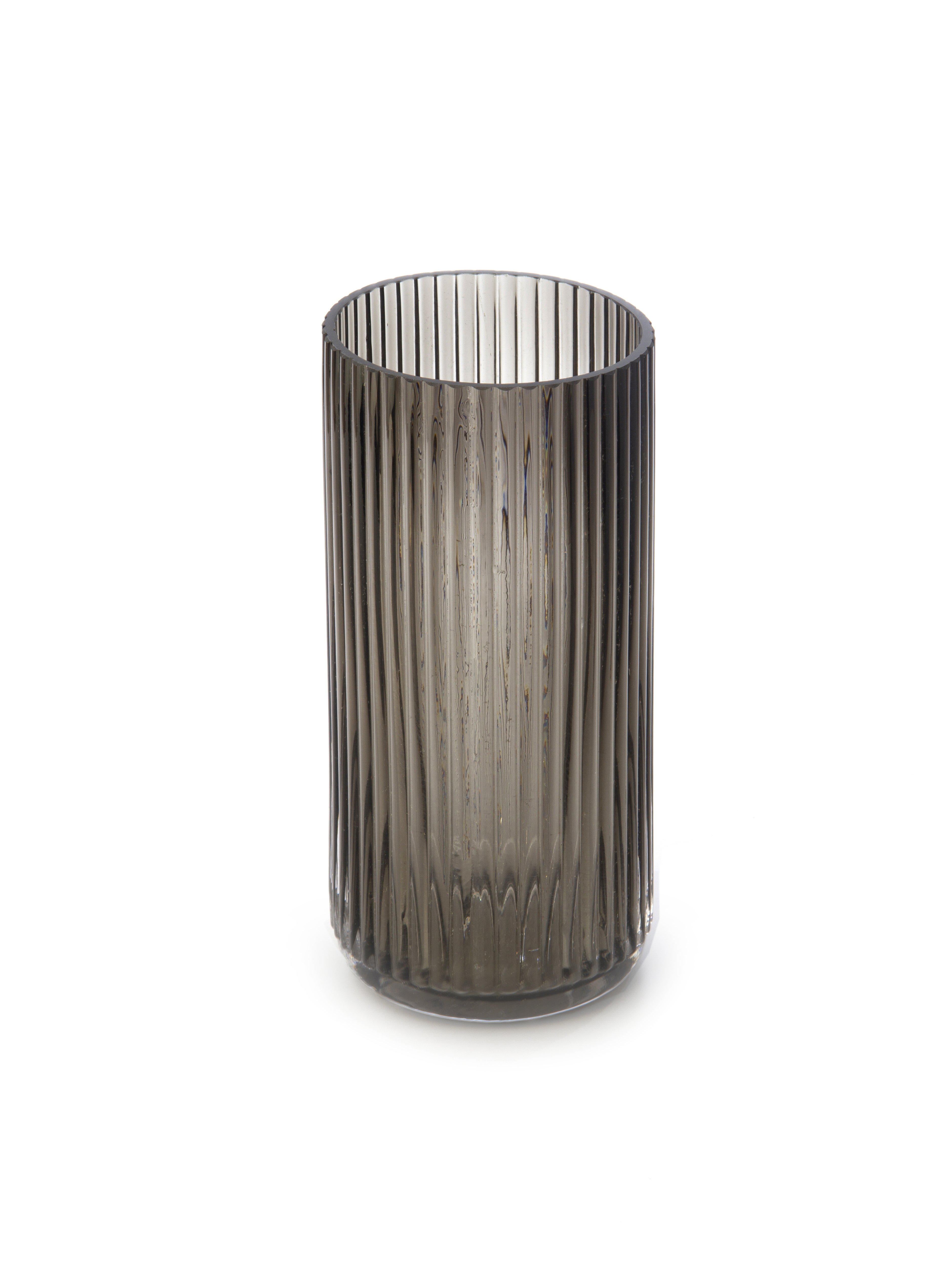 Florero gris oscuro estriado-FLORERO OGLES GREY SMALL-Tiendas Landmark-2.jpg image number null
