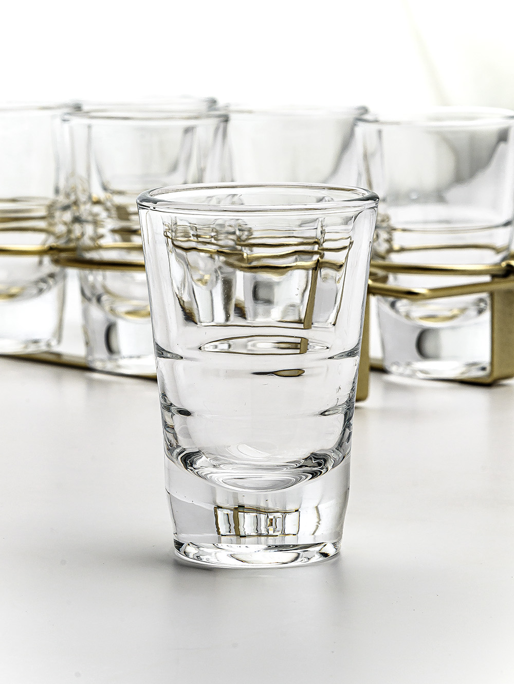 set de copetineros vidrio-SET X 6 COPETINEROS DE VIDRIO CON CUCHARA Y RACK DE METAL 26X14 CM-MISHKA-7.jpg image number null