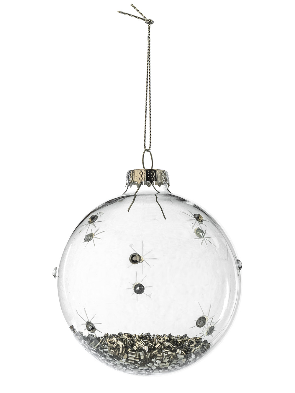 BOLA NAVIDEÑA TRANSPARENTE SILVER image number null