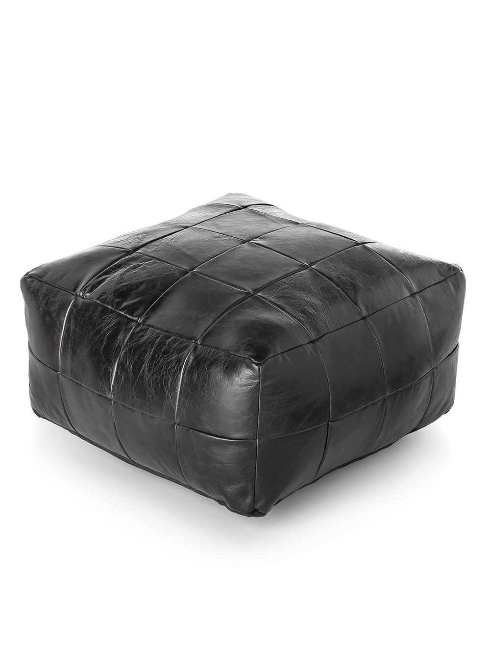 PUFF DE CUERO HOUSTON NEGRO image number null