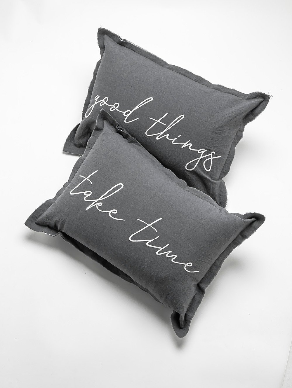 SET ALMOHADON GOOD THINGS TAKE TIMES 35 X 50 image number null