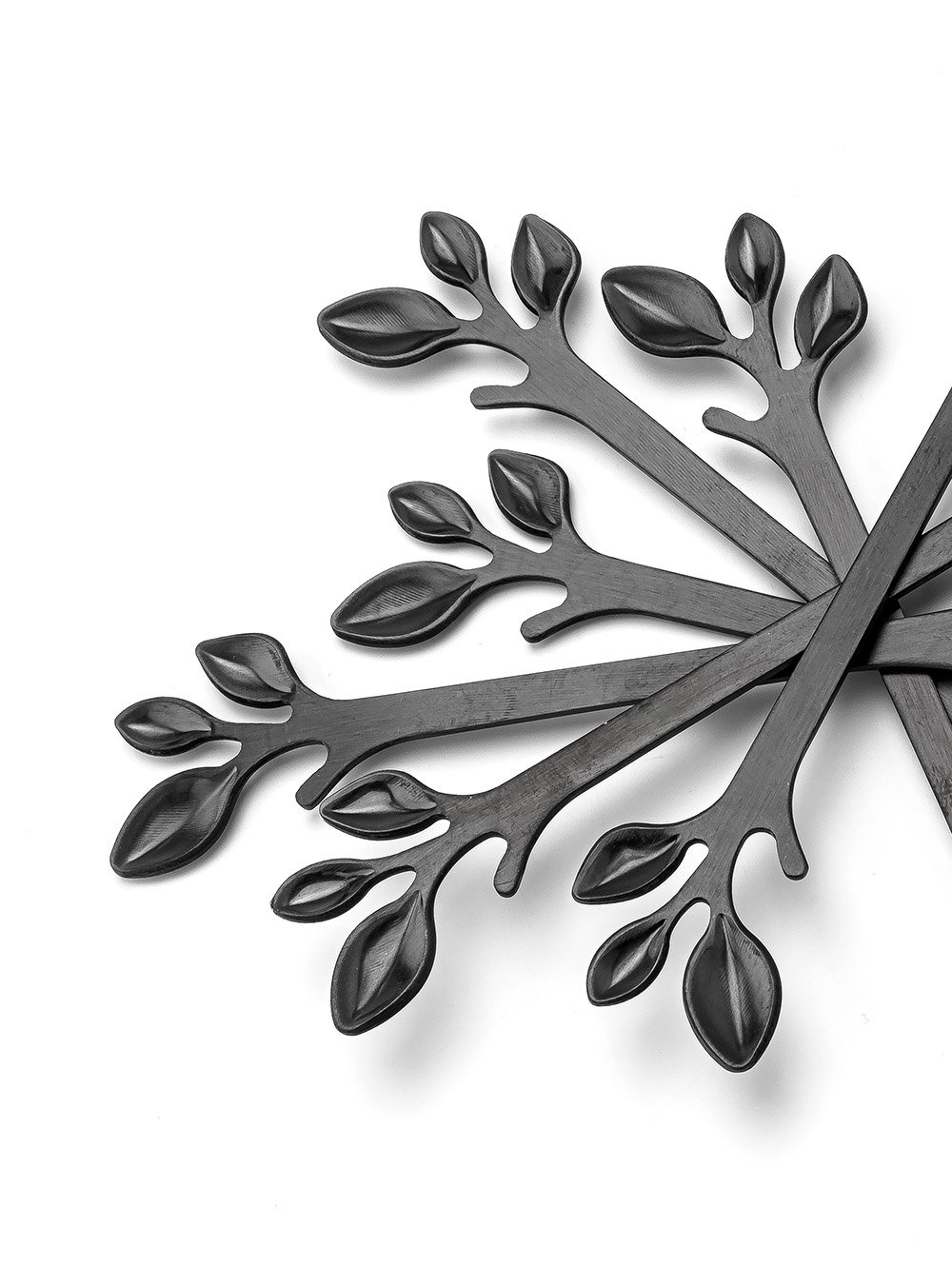 SET X6 CUCHILLOS NEGROS LEAF DISE&Ntilde;O HOJA EN CAJA image number null