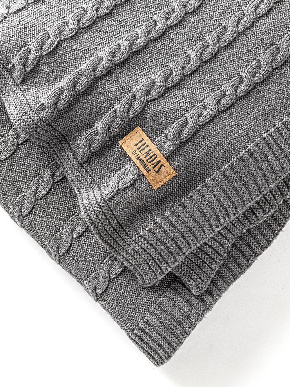 MANTA TEJIDA GENOVA 220 X 120 GRIS image number null