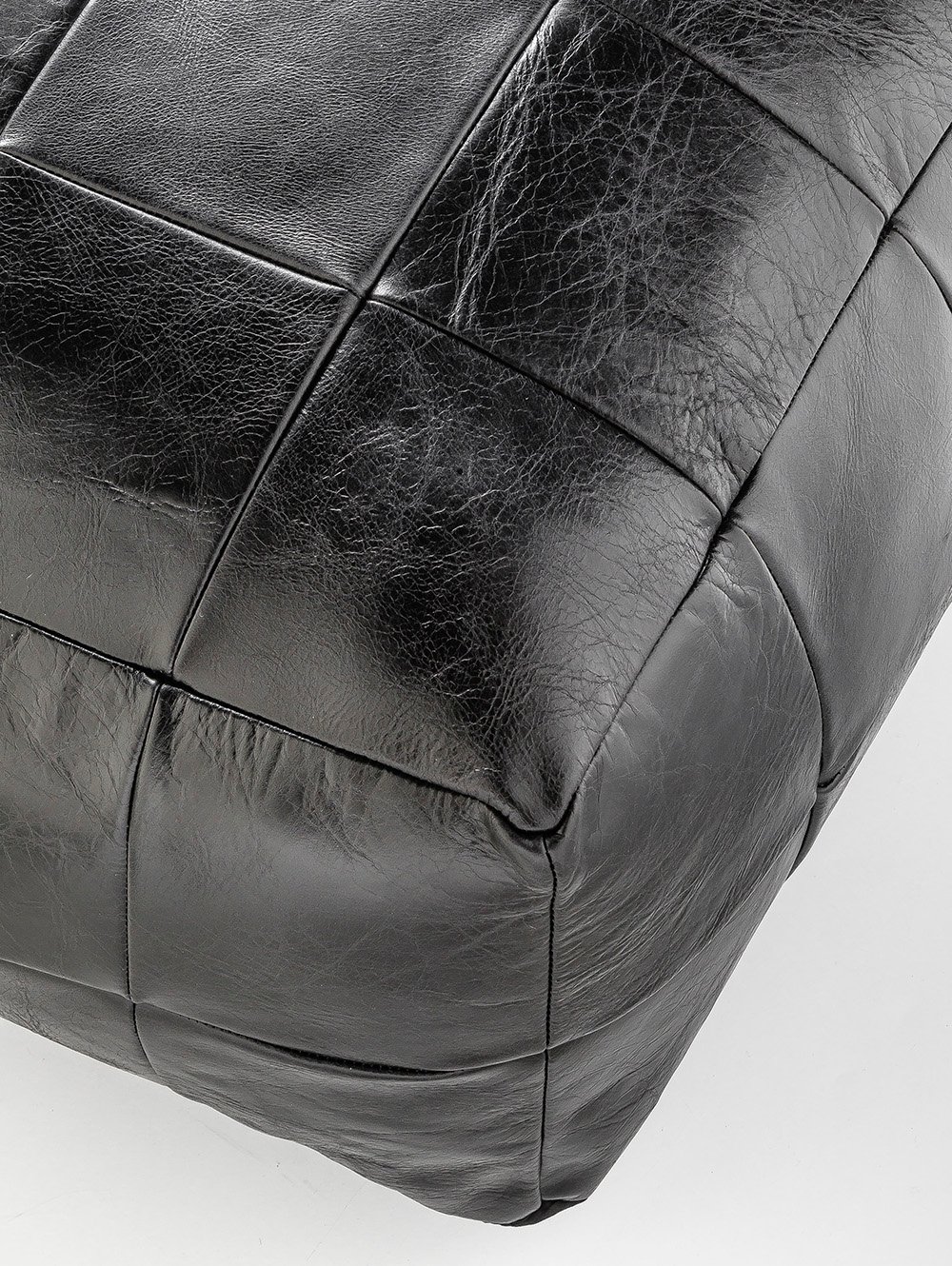 PUFF DE CUERO HOUSTON NEGRO image number null