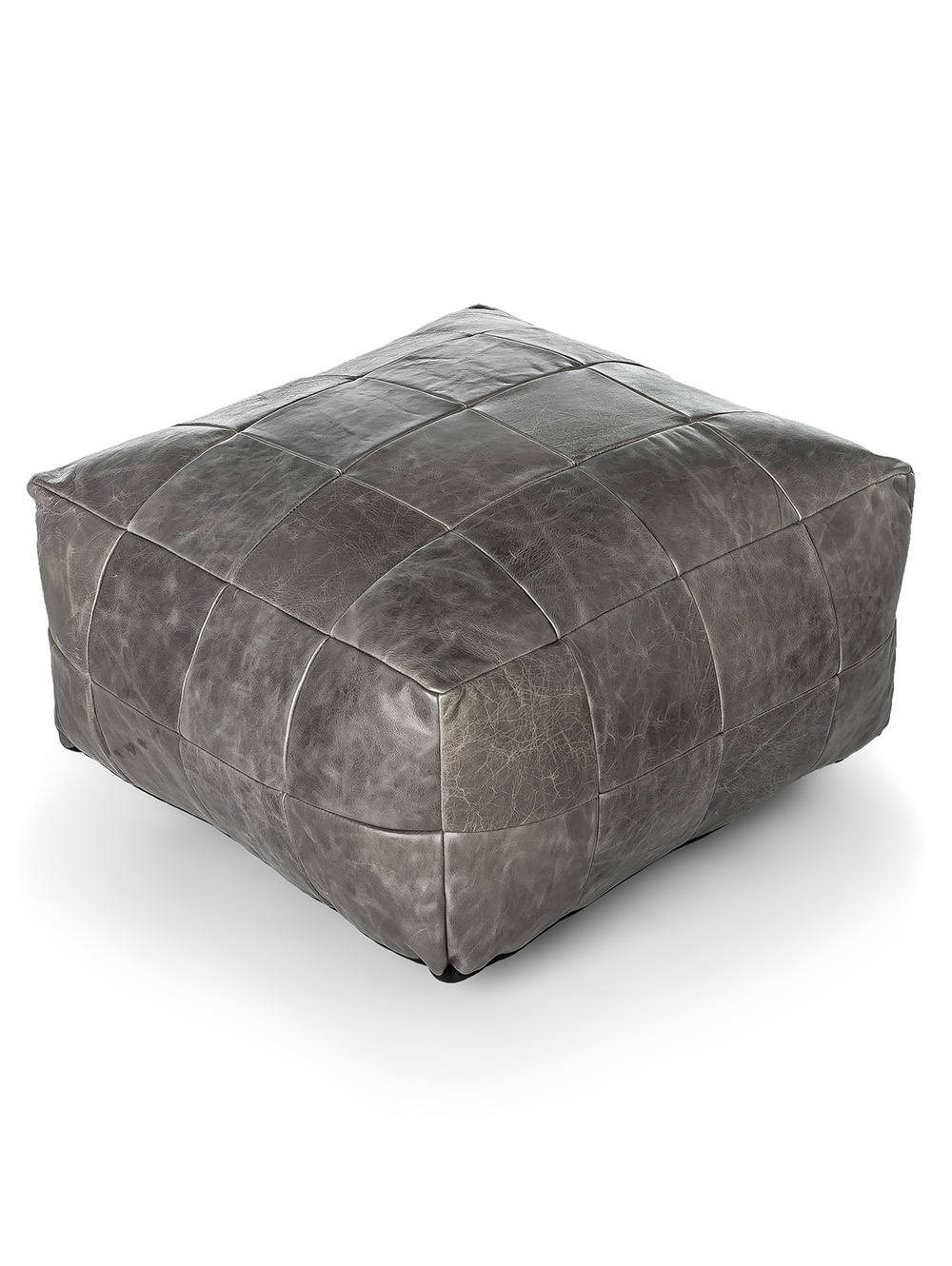 PUFF DE CUERO HOUSTON GRIS image number null