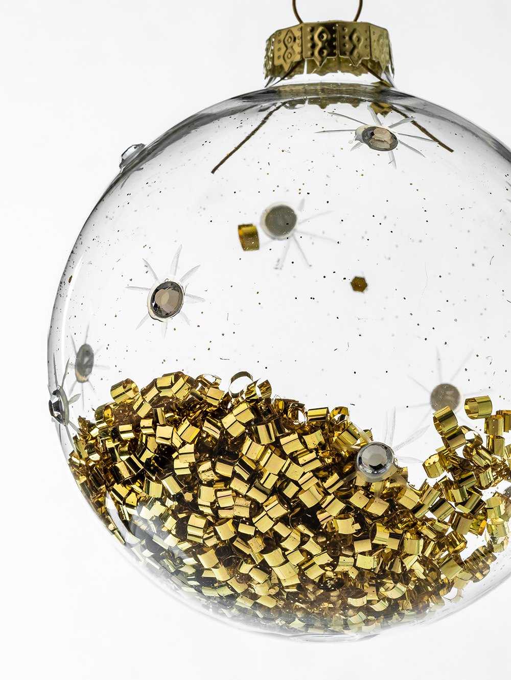 BOLA NAVIDEÑA TRANSPARENTE GOLD image number null