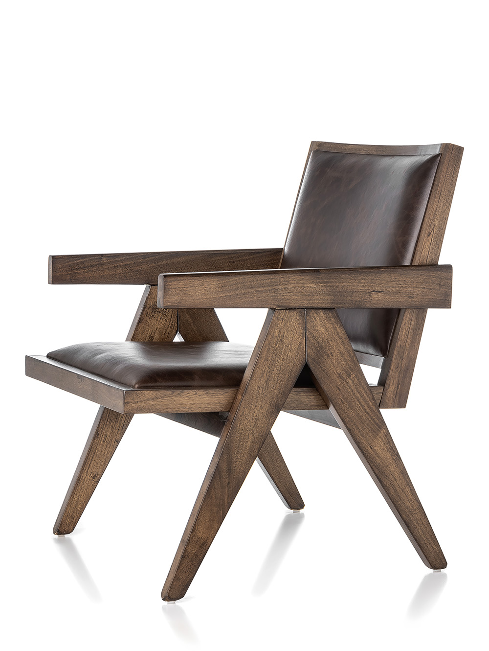 sillon madera y cuero marron oscuro-SILLON CAPITOL CUERO HABANO-FABRICA-1.jpg image number null