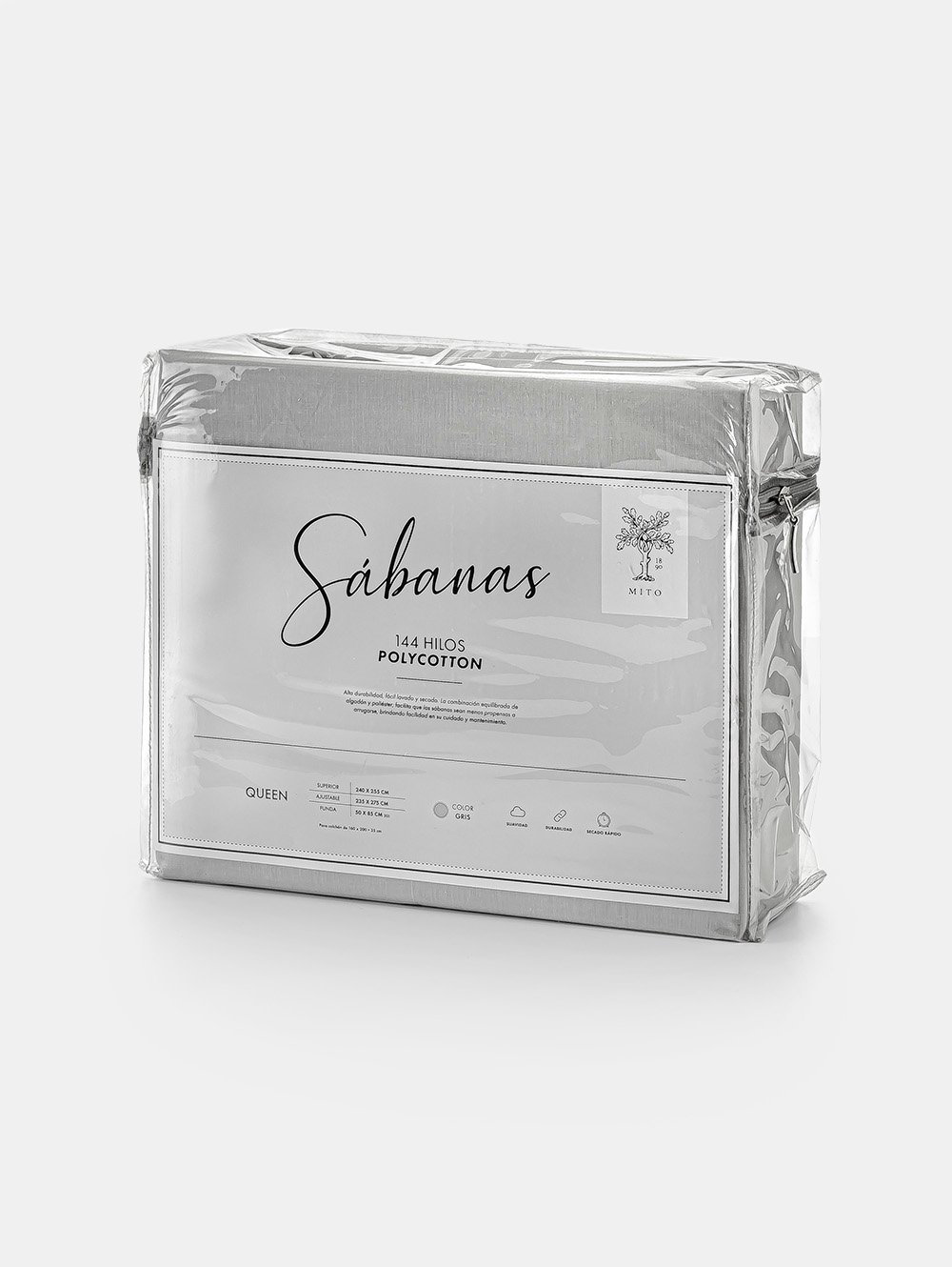 JUEGO DE SABANAS 144H FULL GREY image number null