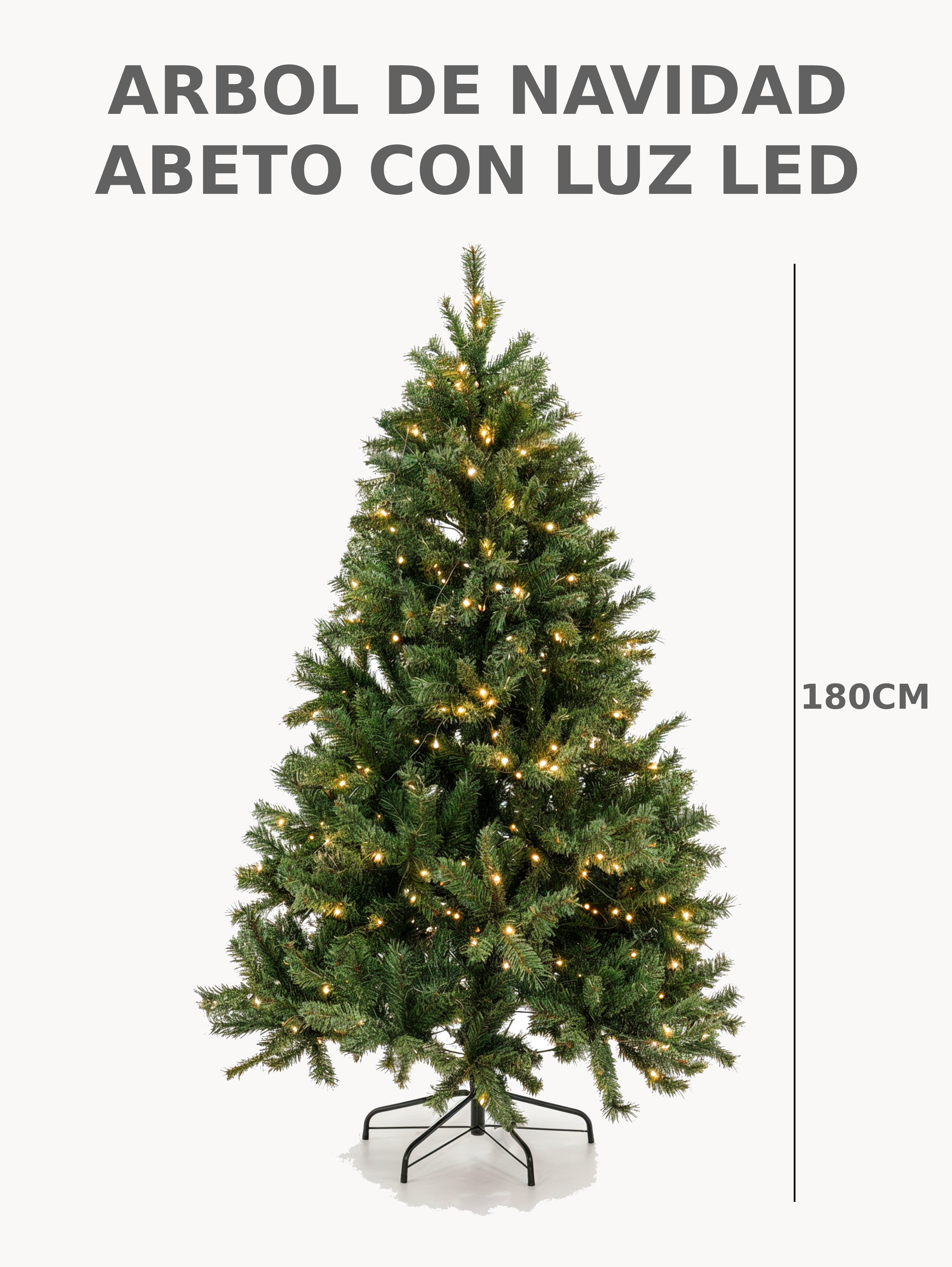 ARBOL DE NAVIDAD ABETO CON LUZ LED 180 CM image number null