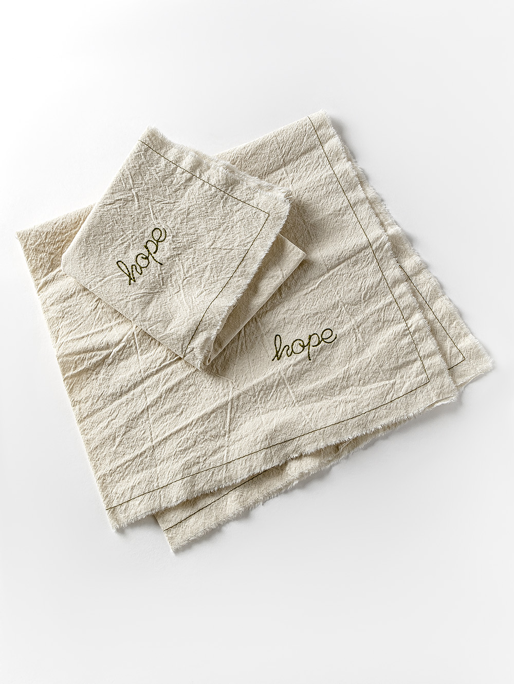 SET X 6 SERVILLETAS BORDADA HOPE NATURAL/VERDE 40 x 40 image number null