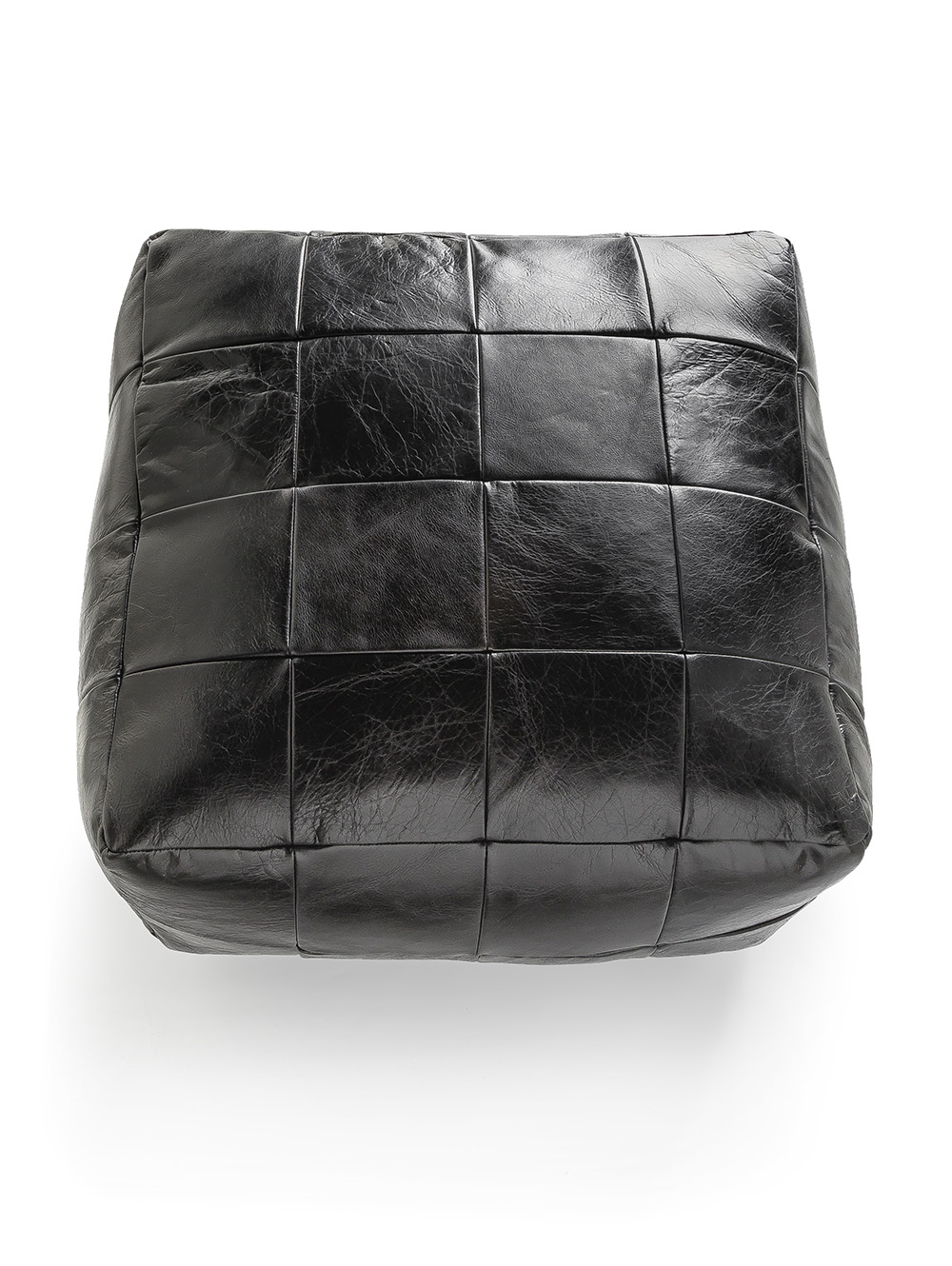 PUFF DE CUERO HOUSTON NEGRO image number null