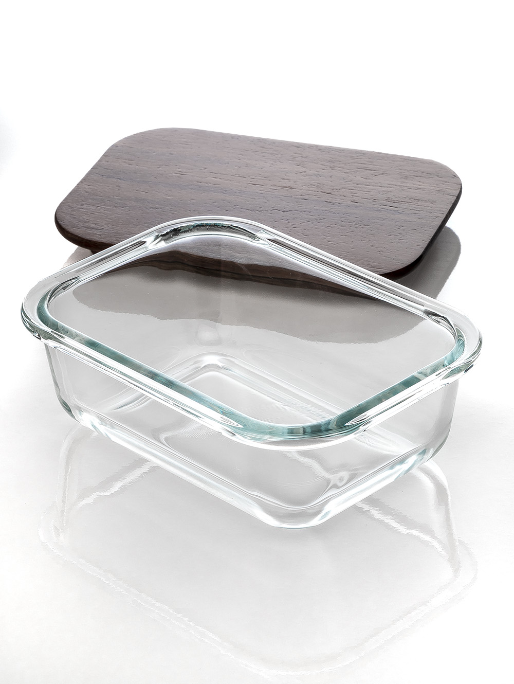 CONTENEDOR RECTANGULAR GLASS AND WOOD ACACIA S image number null