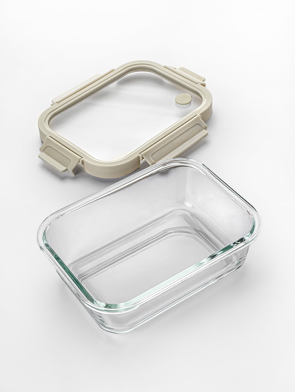 CONTENEDOR RECTANGULAR GLASS OFF WHITE 19 CM image number null