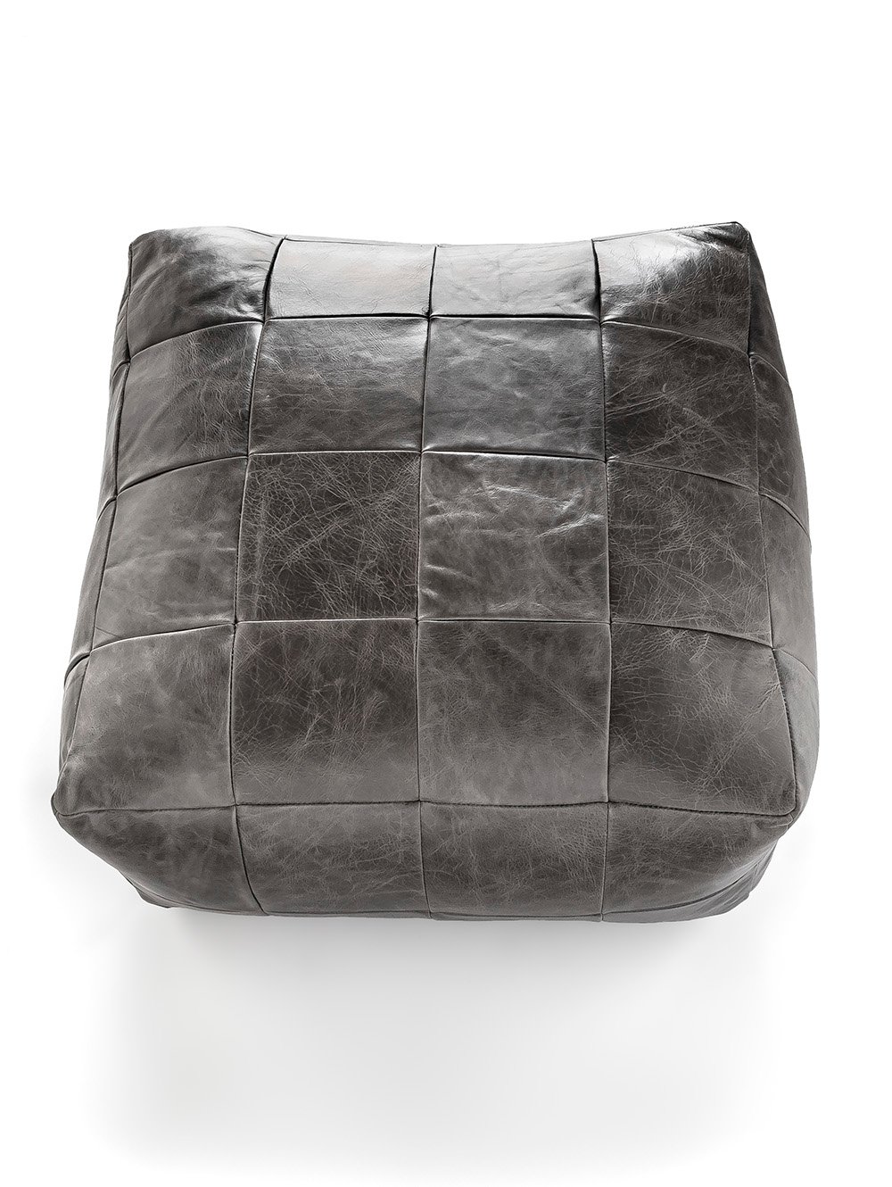 PUFF DE CUERO HOUSTON GRIS image number null