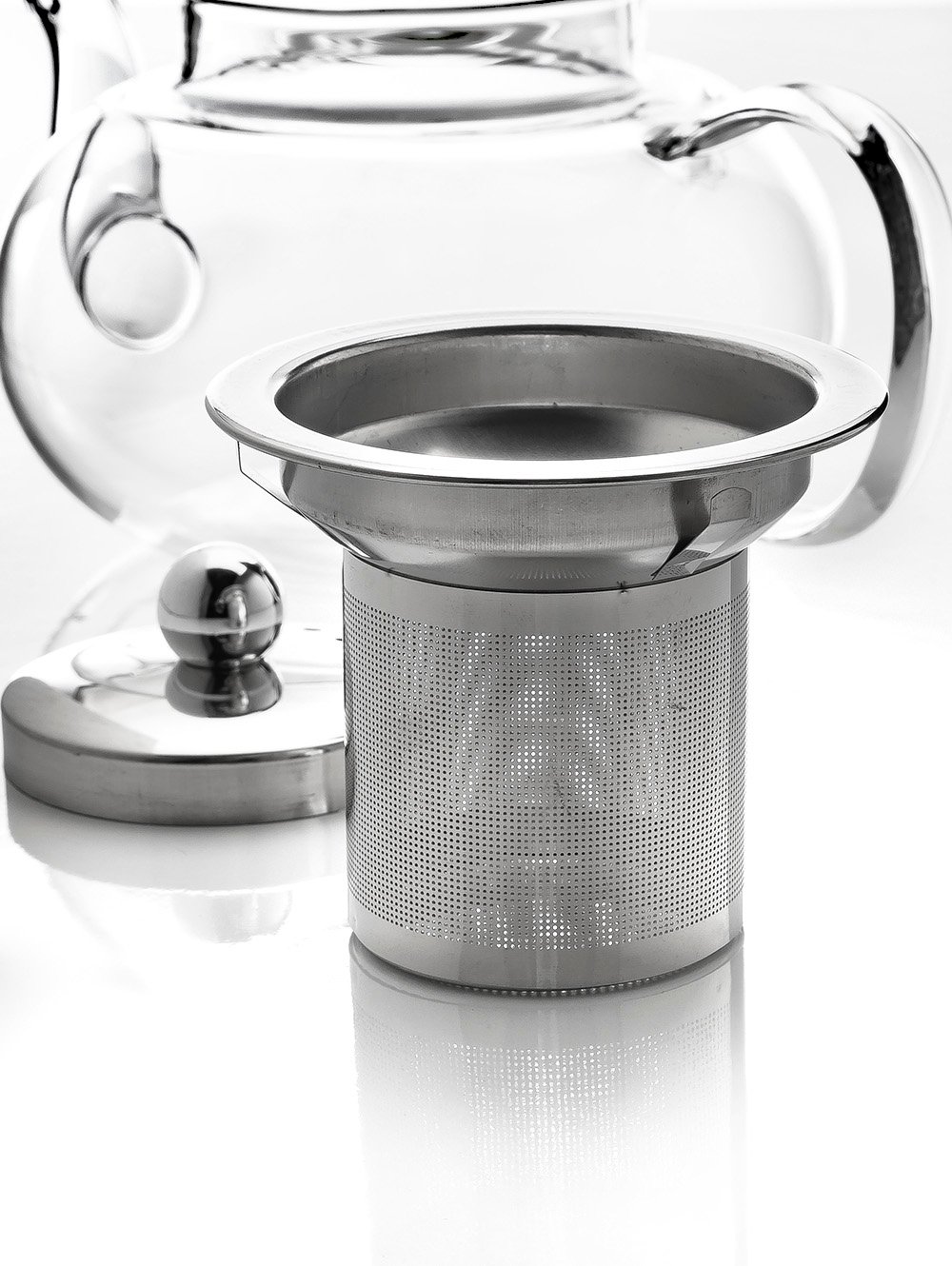 TETERA DE VIDRIO CON INFUSOR Y TAPA DE ACERO 800 ML image number null