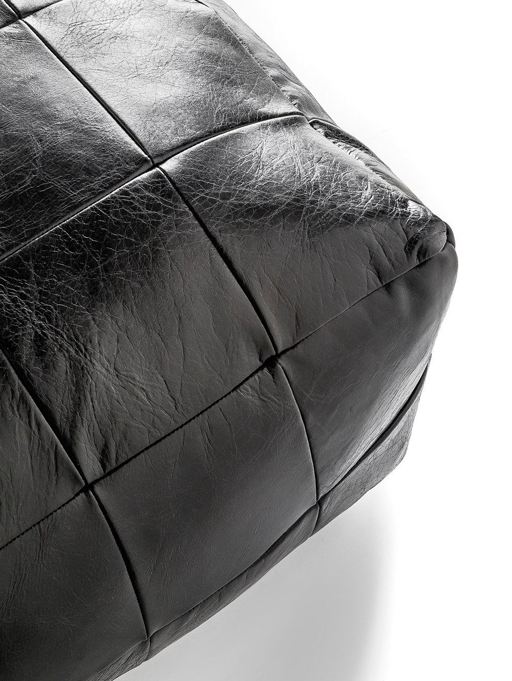 PUFF DE CUERO HOUSTON NEGRO image number null