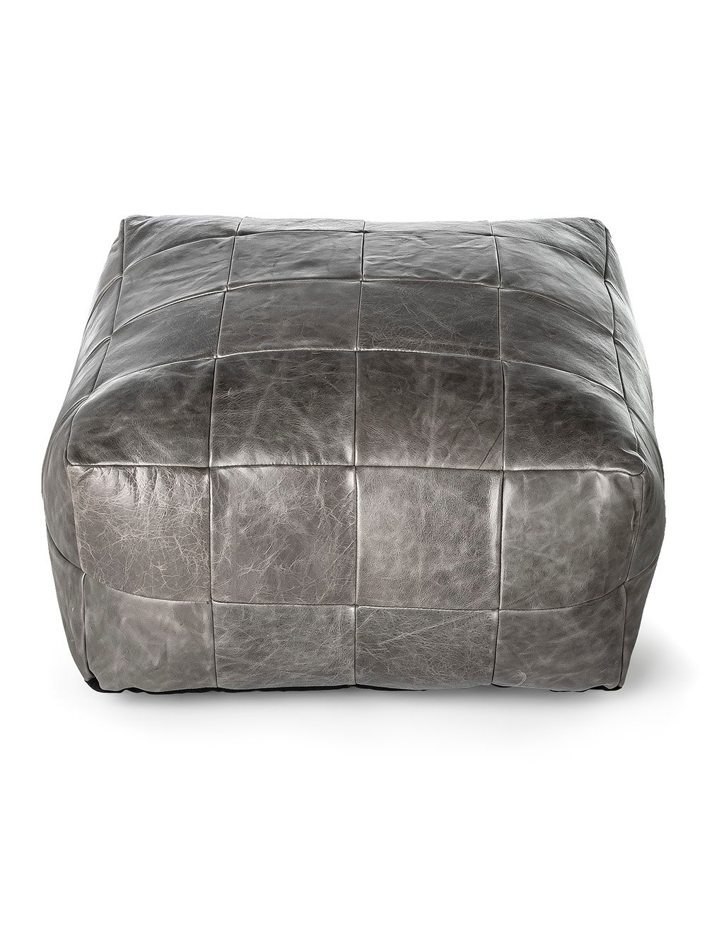 PUFF DE CUERO HOUSTON GRIS image number null