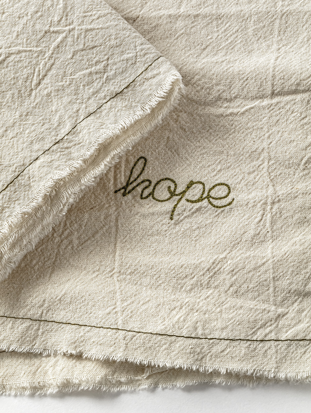 SET X 6 SERVILLETAS BORDADA HOPE NATURAL/VERDE 40 x 40 image number null