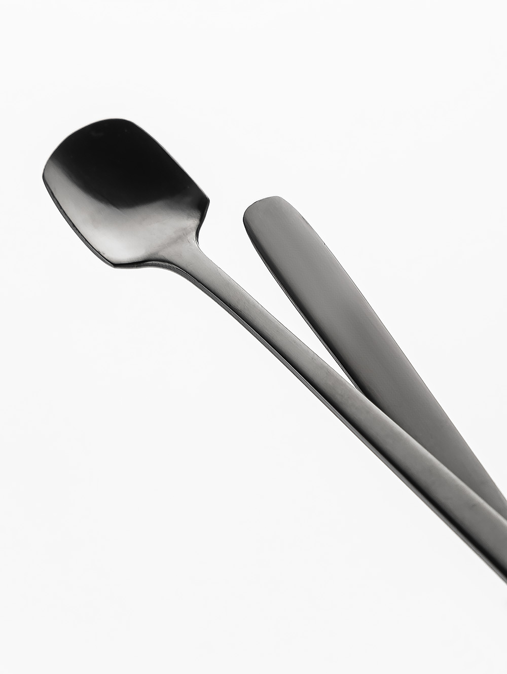 SET X 6 CUCHARAS DE ACERO NEGRO DISE&Ntilde;O PALA 17CM image number null