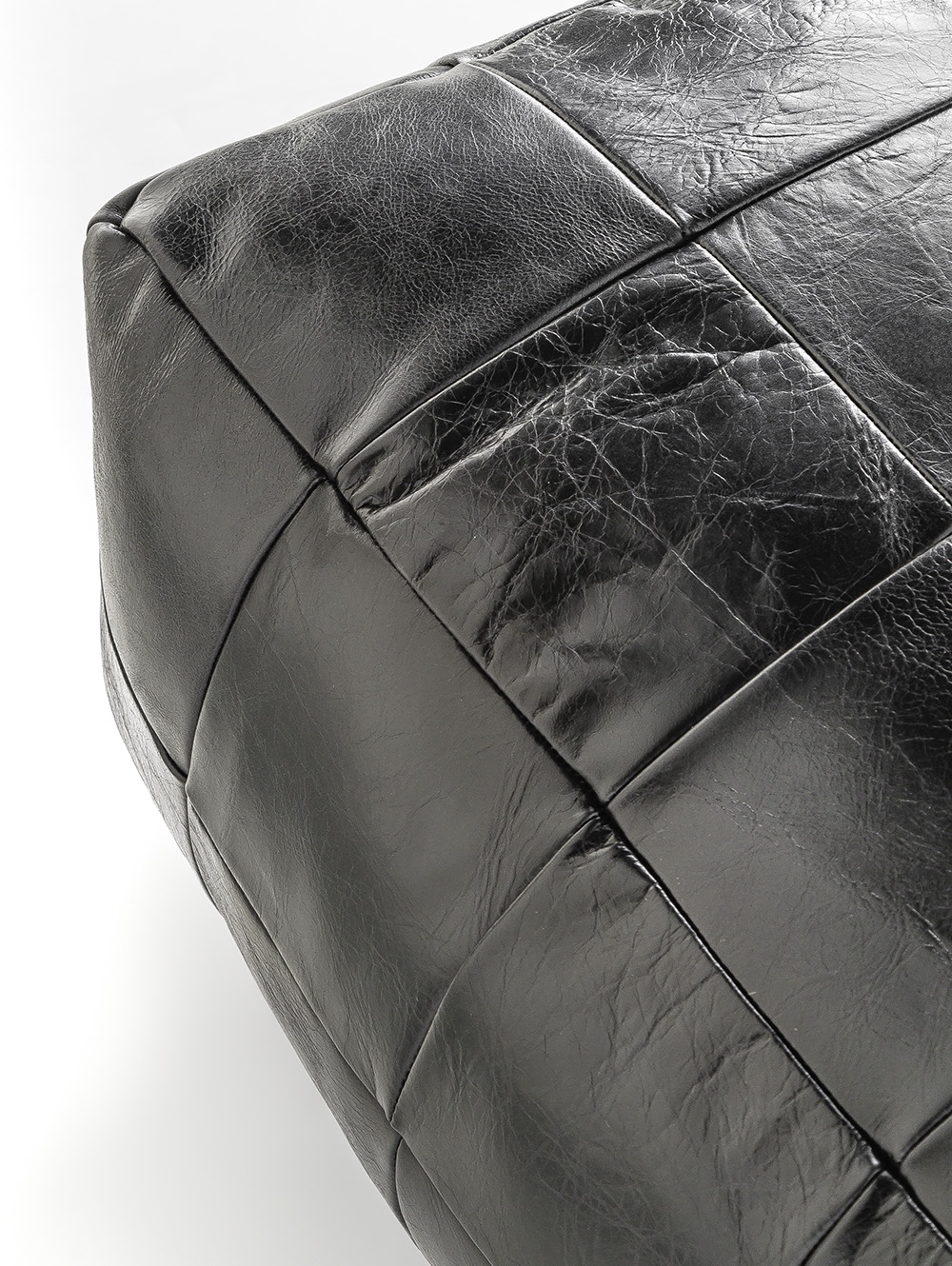 PUFF DE CUERO HOUSTON NEGRO image number null