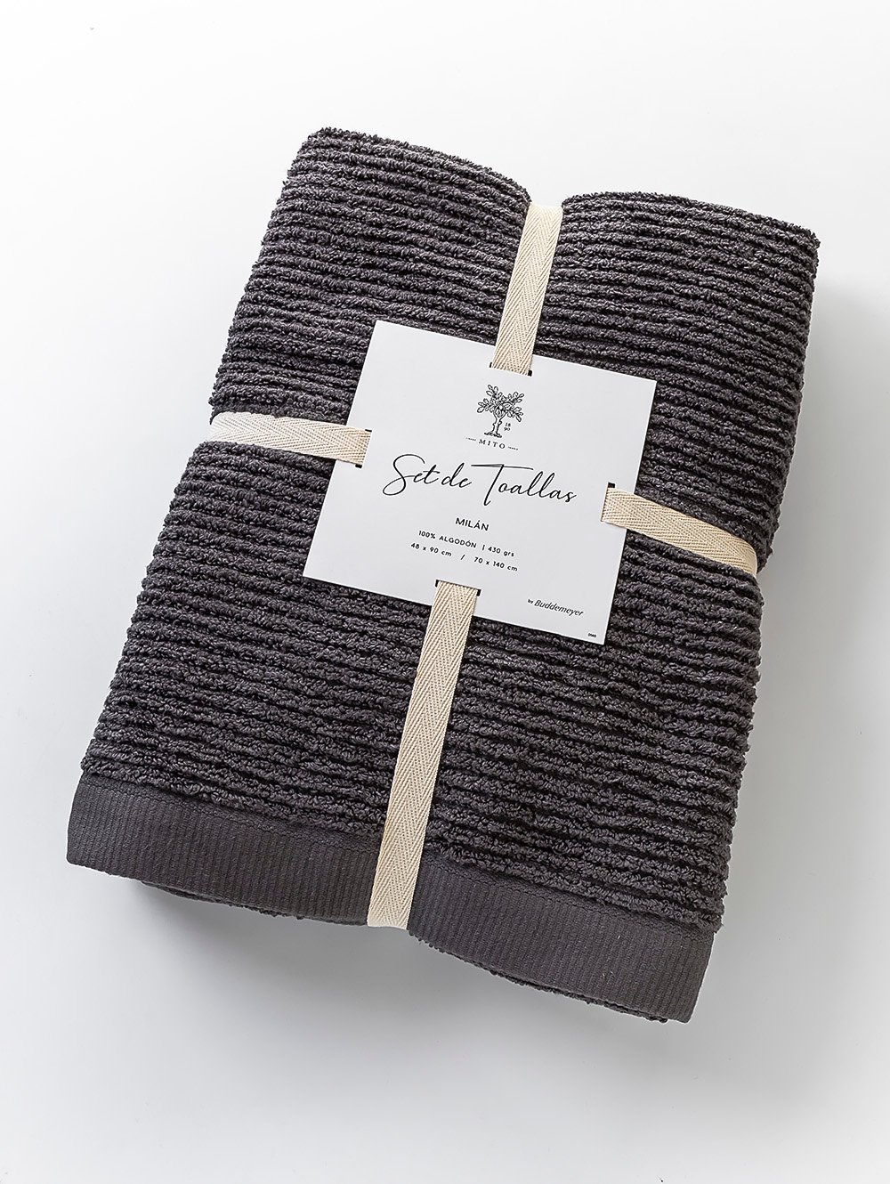 SET DE TOALLA Y TOALLON MILAN GREY image number null