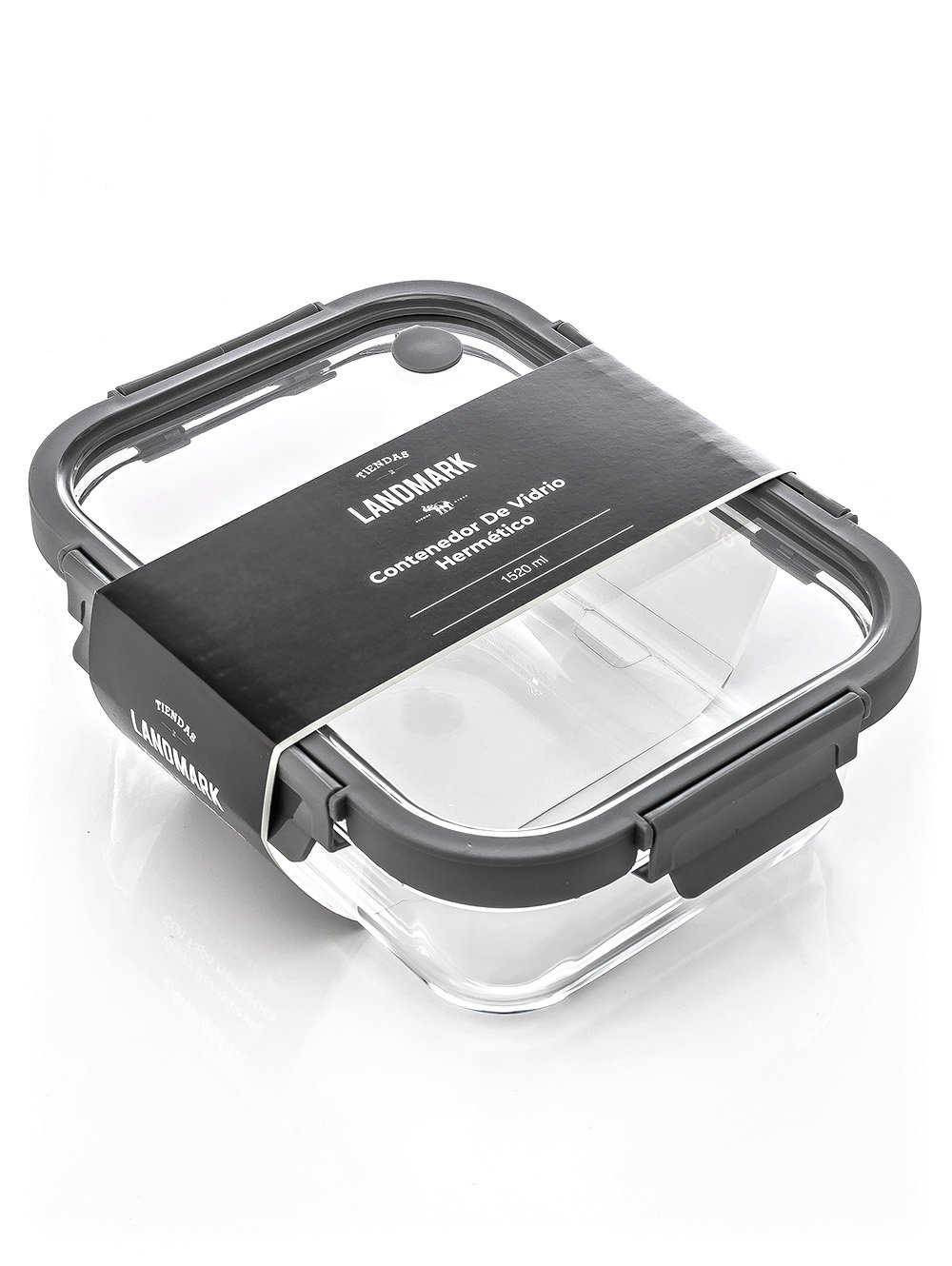 CONTENEDOR RECTANGULAR GLASS GREY 24 CM image number null
