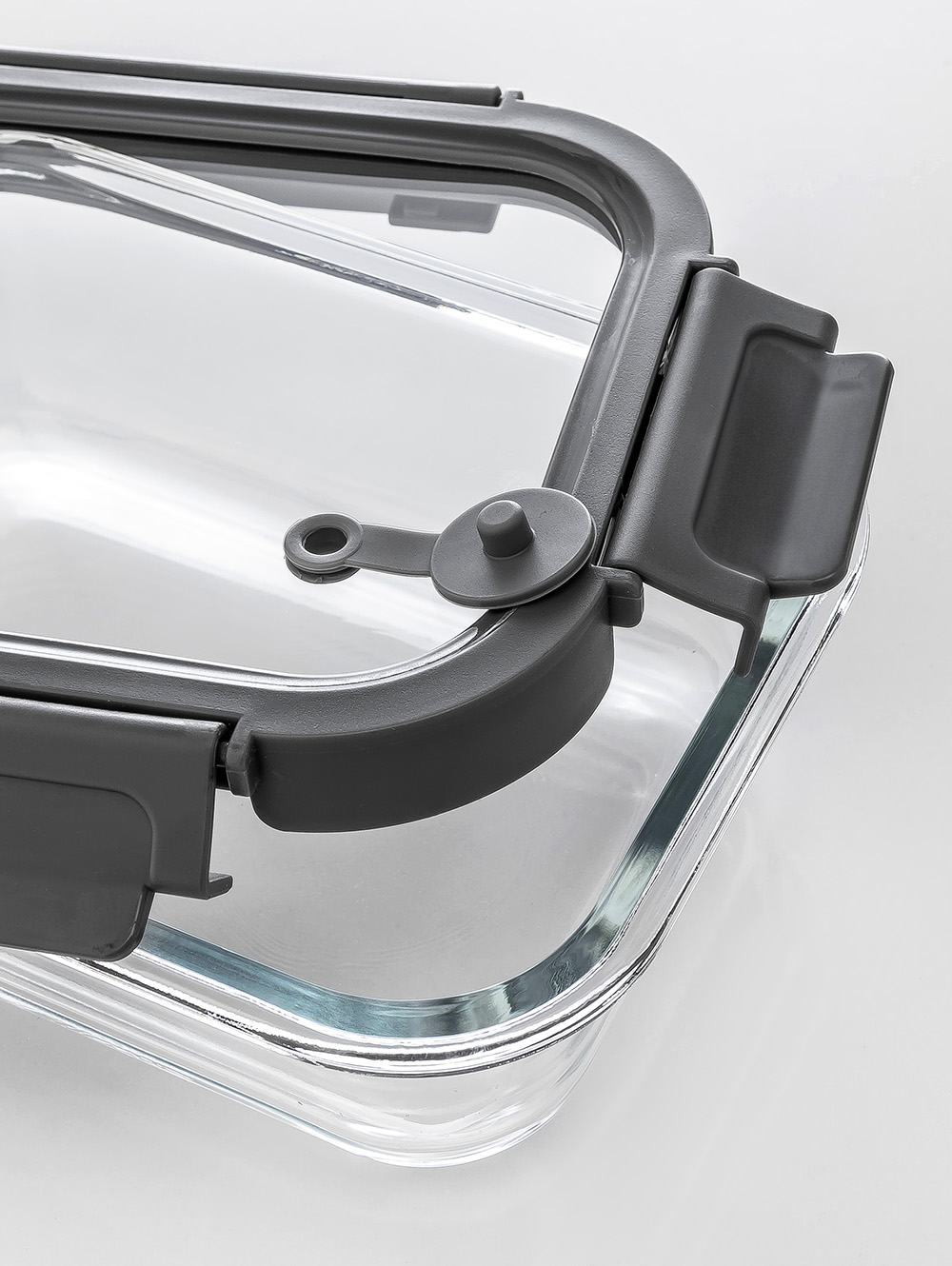 CONTENEDOR RECTANGULAR GLASS GREY 21 CM image number null