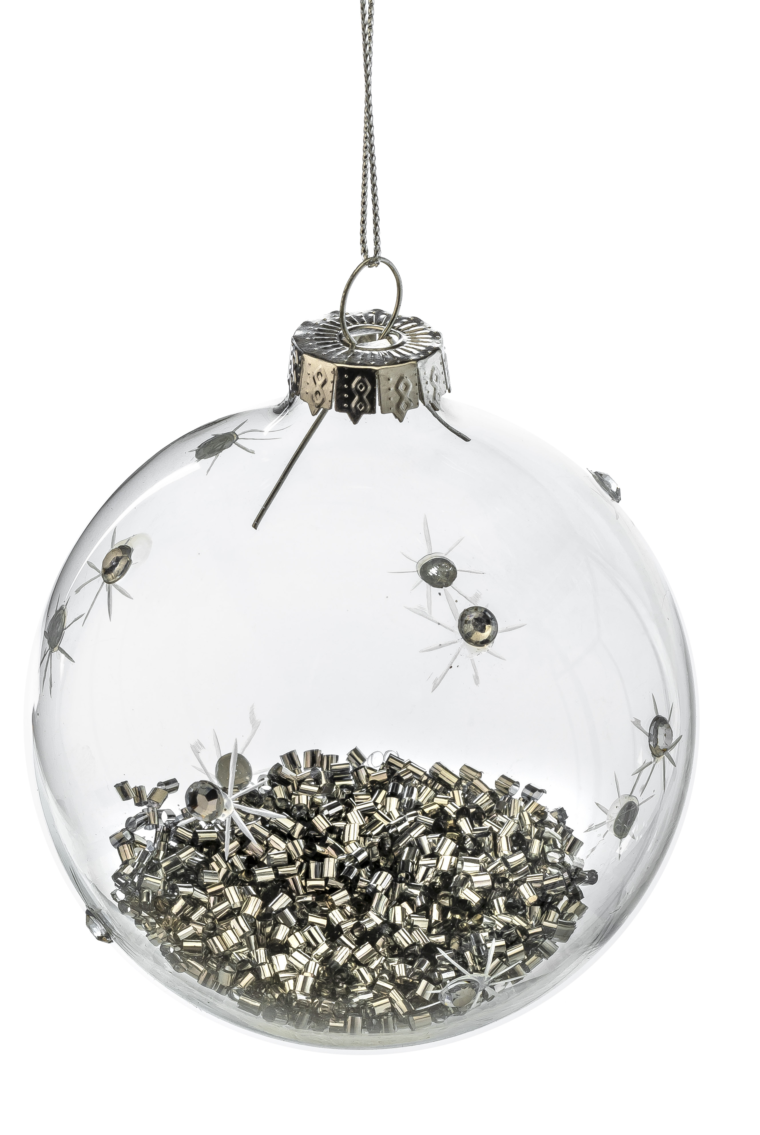 BOLA NAVIDEÑA TRANSPARENTE SILVER image number null