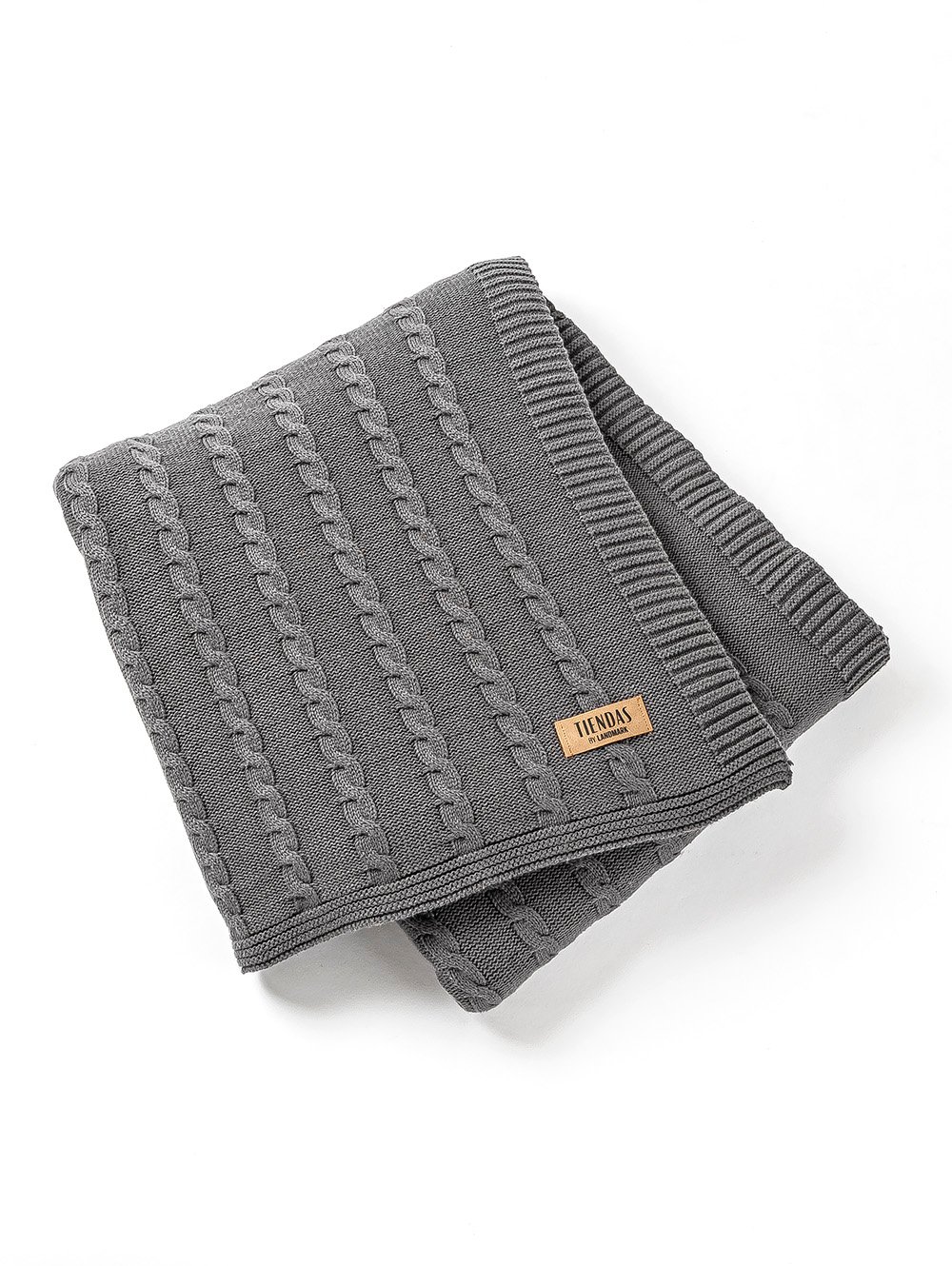 MANTA TEJIDA GENOVA 220 X 120 GRIS image number null