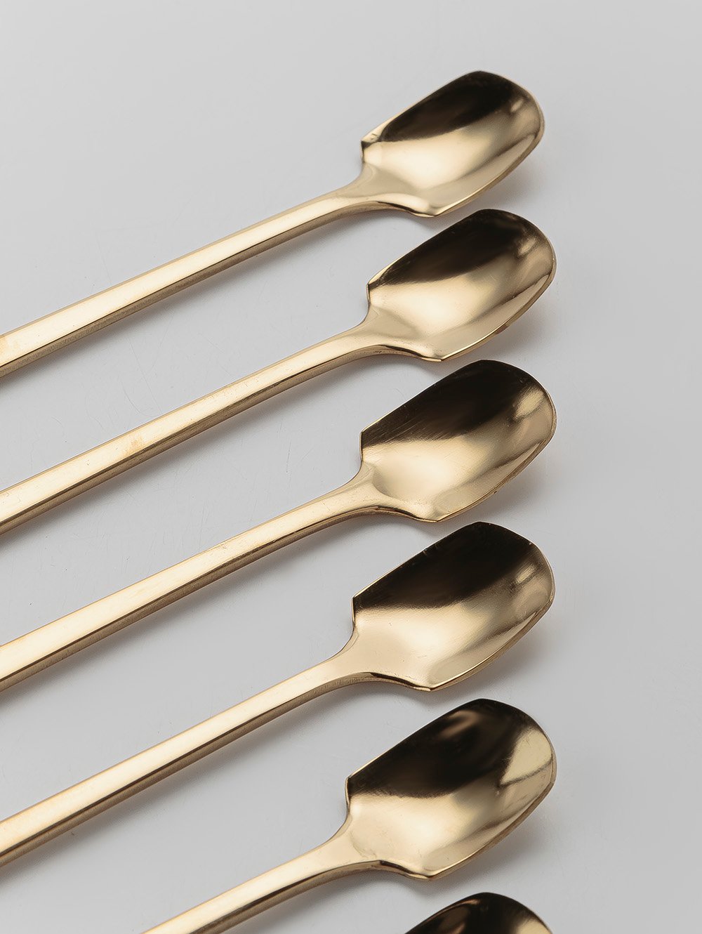 SET X 6 CUCHARAS DE ACERO DORADO DISE&Ntilde;O PALA 17CM image number null