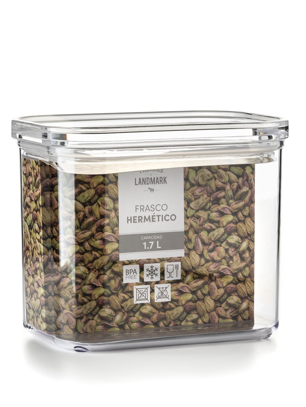 FRASCO HERMETICO RECTANGULAR CLEAR 1.7L image number null